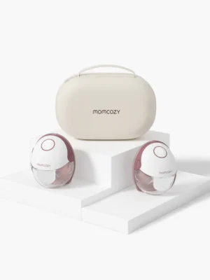 Sacaleches o extractor portátil Momcozy M6 de 24mm, incluye bridas 21/19/17, batería de larga duración, capacidad 180ml, color rojo, doble copa