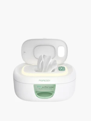 Calentador de toallitas Momcozy para bebé, diseño innovador de resorte, dispensador de toallitas de gran capacidad, calentamiento rápido y uniforme, 4 modos de control de temperatura