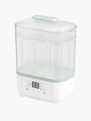 Esterilizador a vapor de biberones 8 en 1, verde y blanco