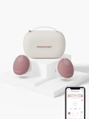 Sacaleches o extractor portátil Momcozy Mobile Flow™ M9 de 24mm, incluye bridas 21/19/17, batería de larga duración, capacidad 150ml, color rojo, doble copa