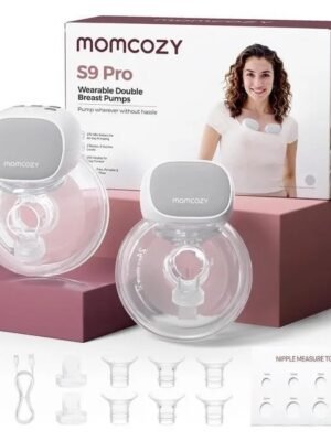 Sacaleches o extractor portátil Momcozy Momcozy S9 Pro de 24mm, incluye bridas 21/19/17, batería de larga duración, capacidad 177ml, color gris, doble copa